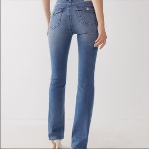 True Religion Billy Straight Leg Jeans Button Flap Pockets Super Low Rise